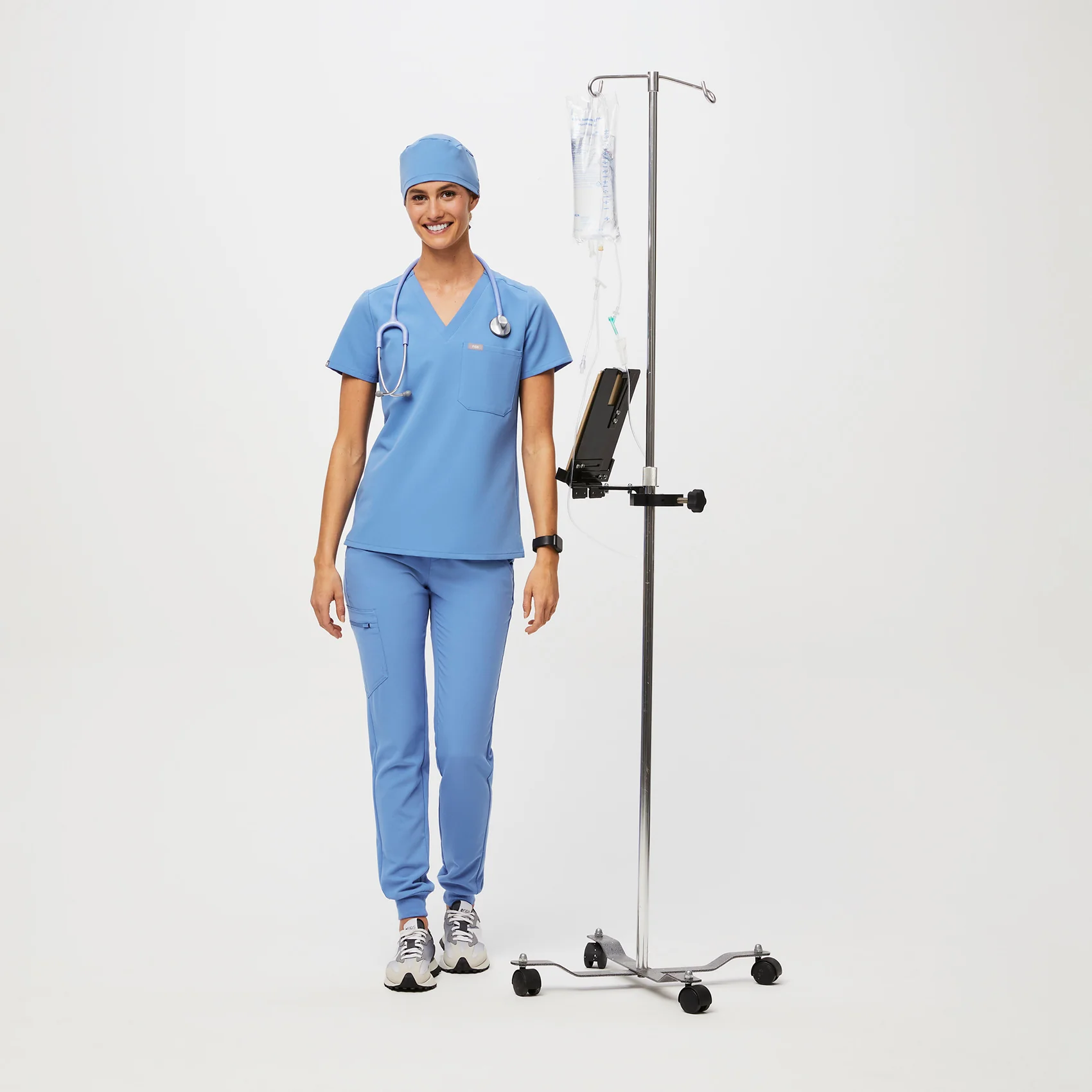 Ceil Blue FIGS Scrub Cap With Buttonholes - Image 3