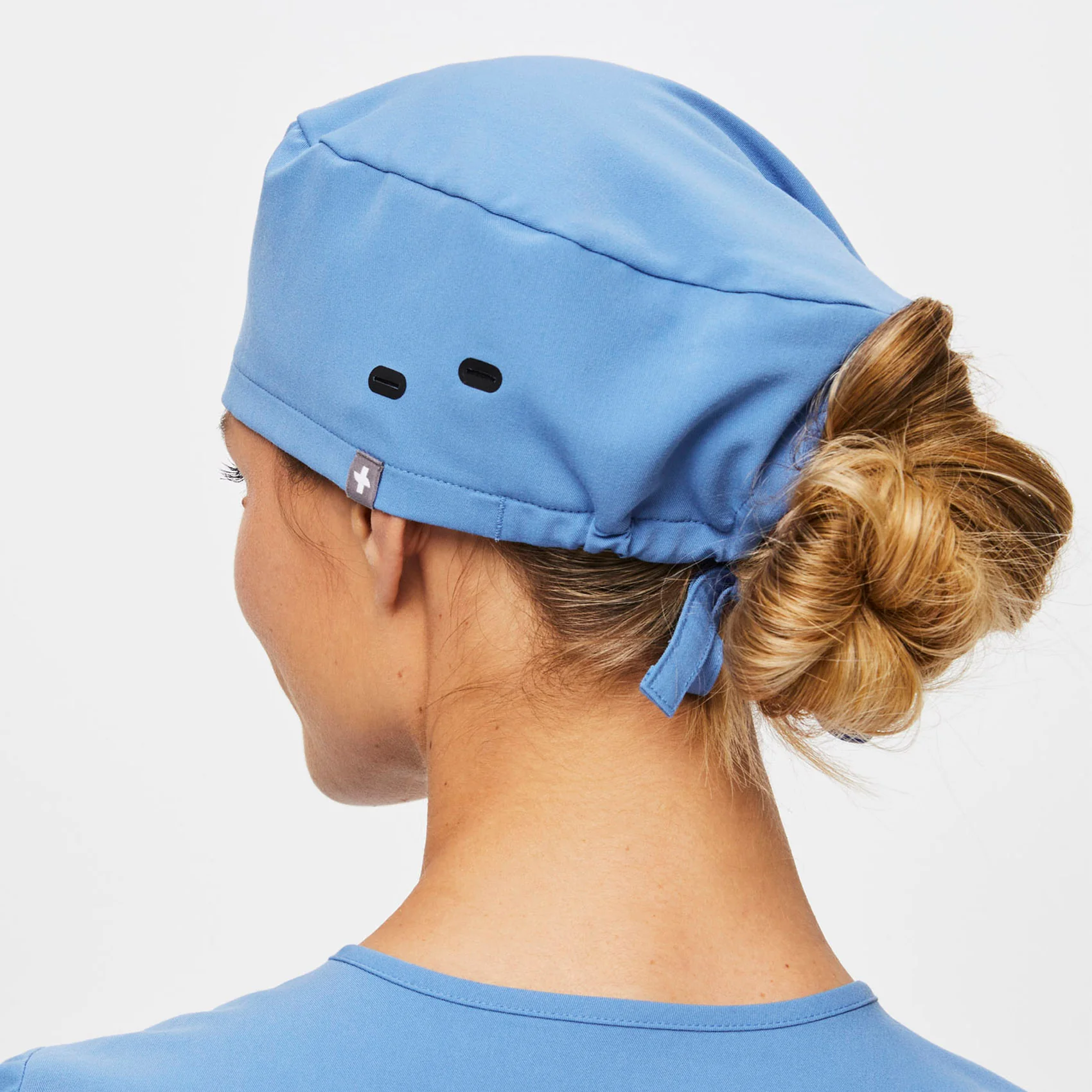 Ceil Blue FIGS Scrub Cap With Buttonholes - Image 4