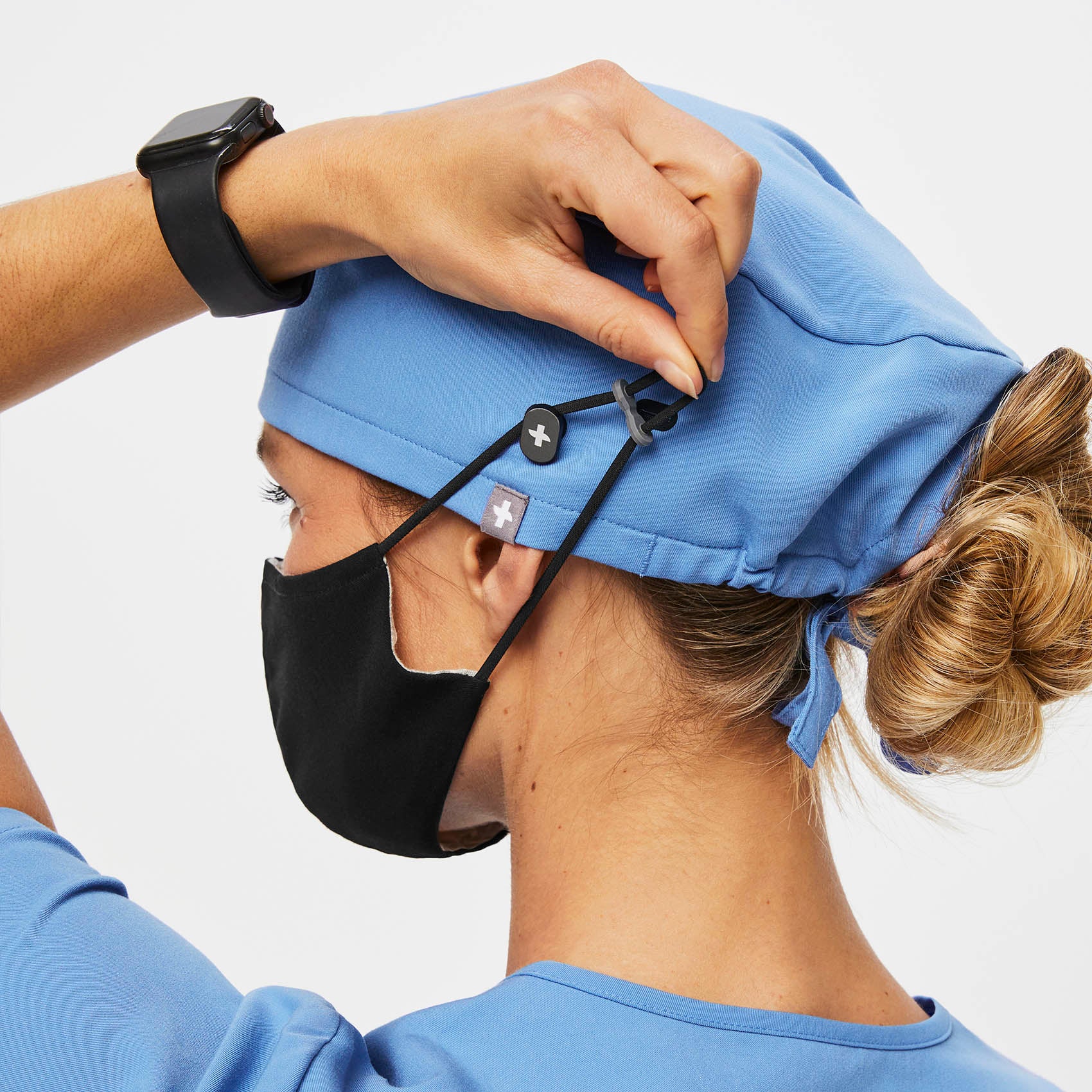 Ceil Blue FIGS Scrub Cap With Buttonholes - Image 6