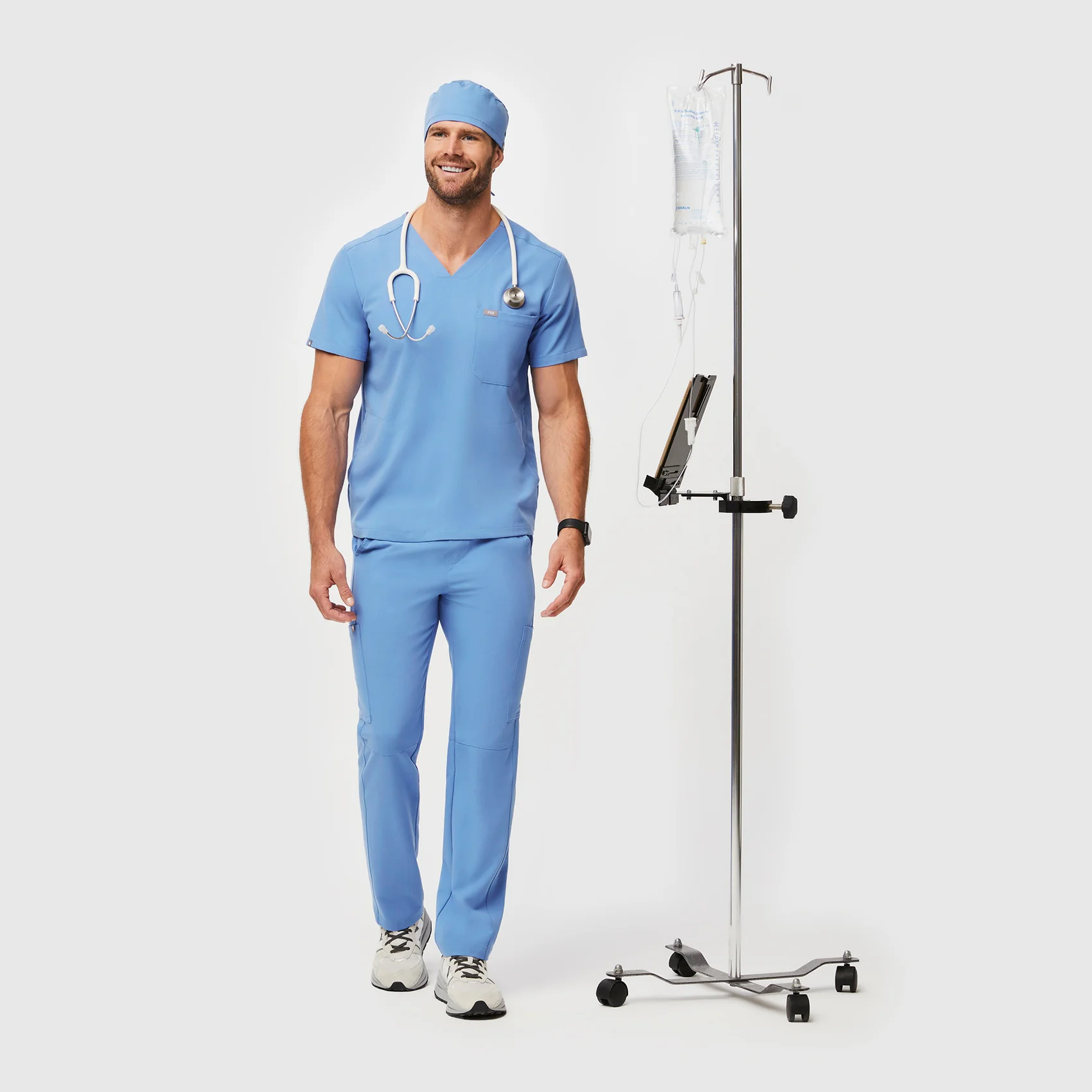 Ceil Blue FIGS Scrub Cap With Buttonholes - Image 7