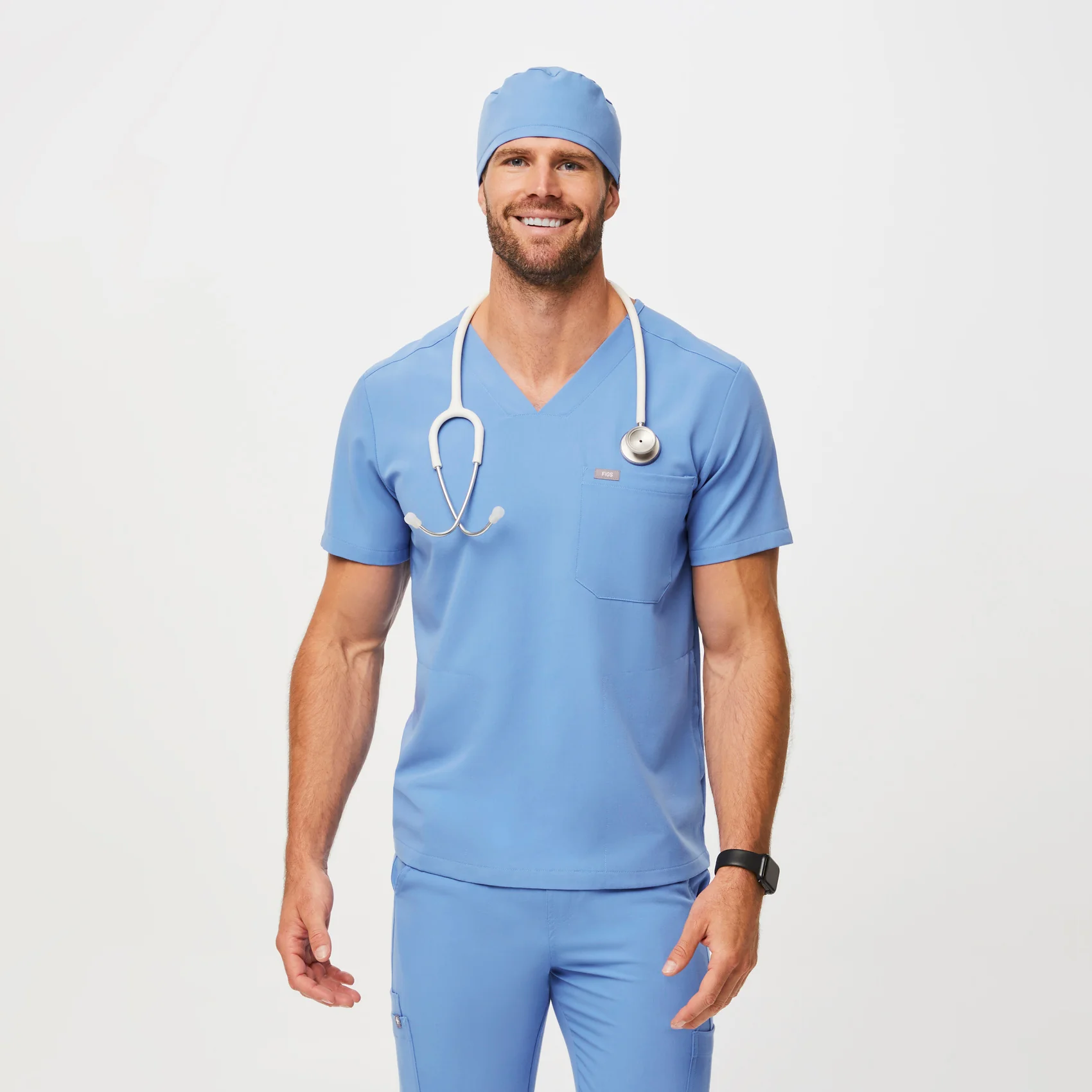 Ceil Blue FIGS Scrub Cap With Buttonholes - Image 8