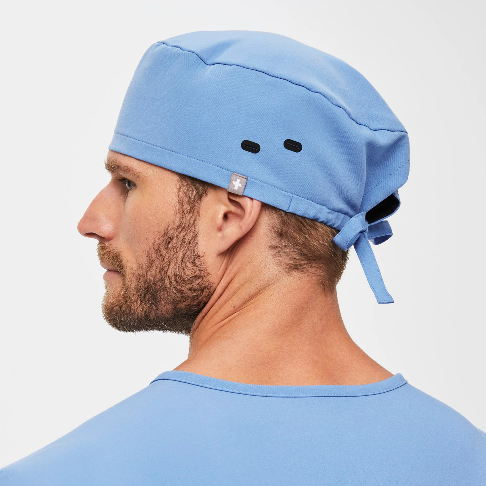 Ceil Blue FIGS Scrub Cap With Buttonholes - Image 9