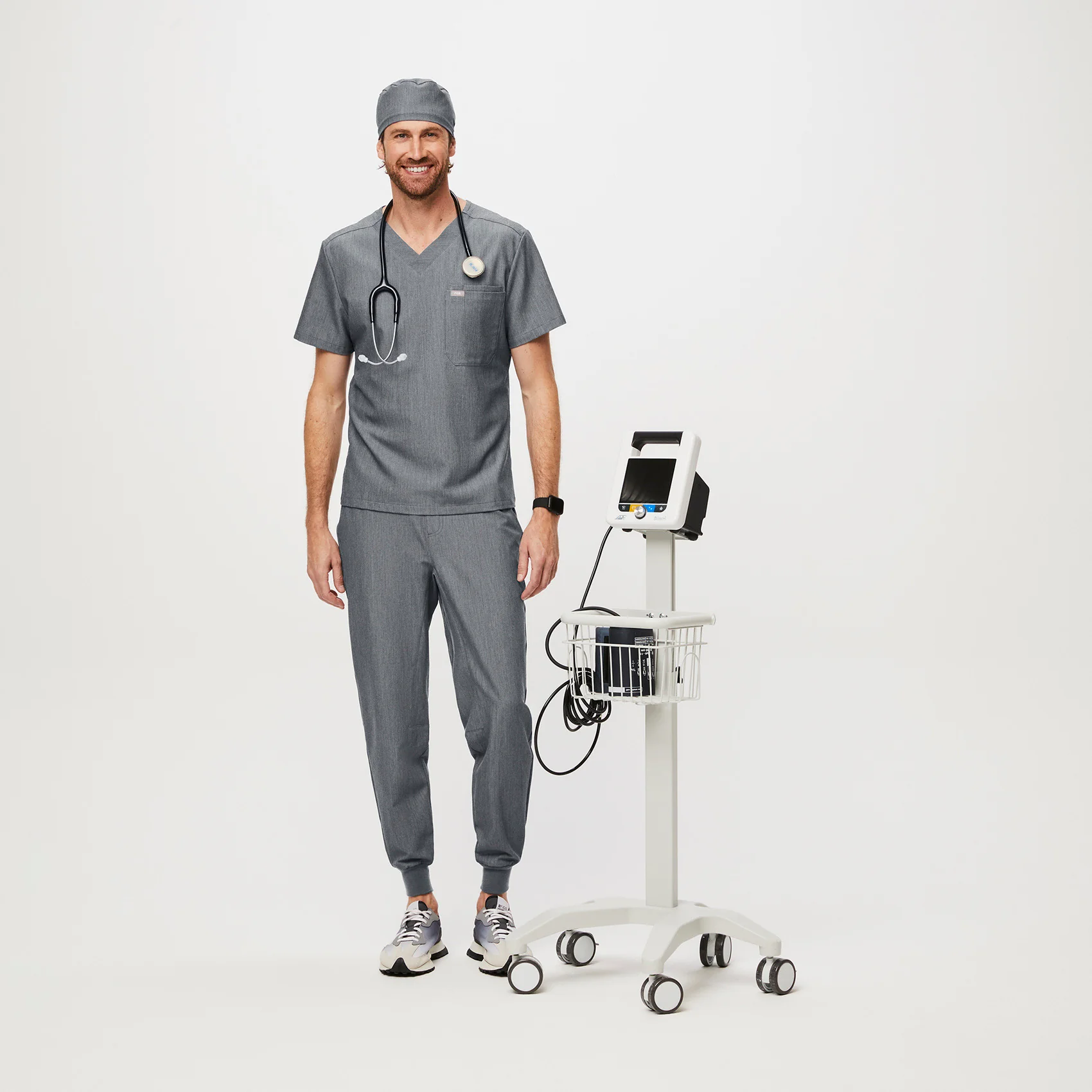Graphite FIGS Scrub Cap With Buttonholes - Image 5