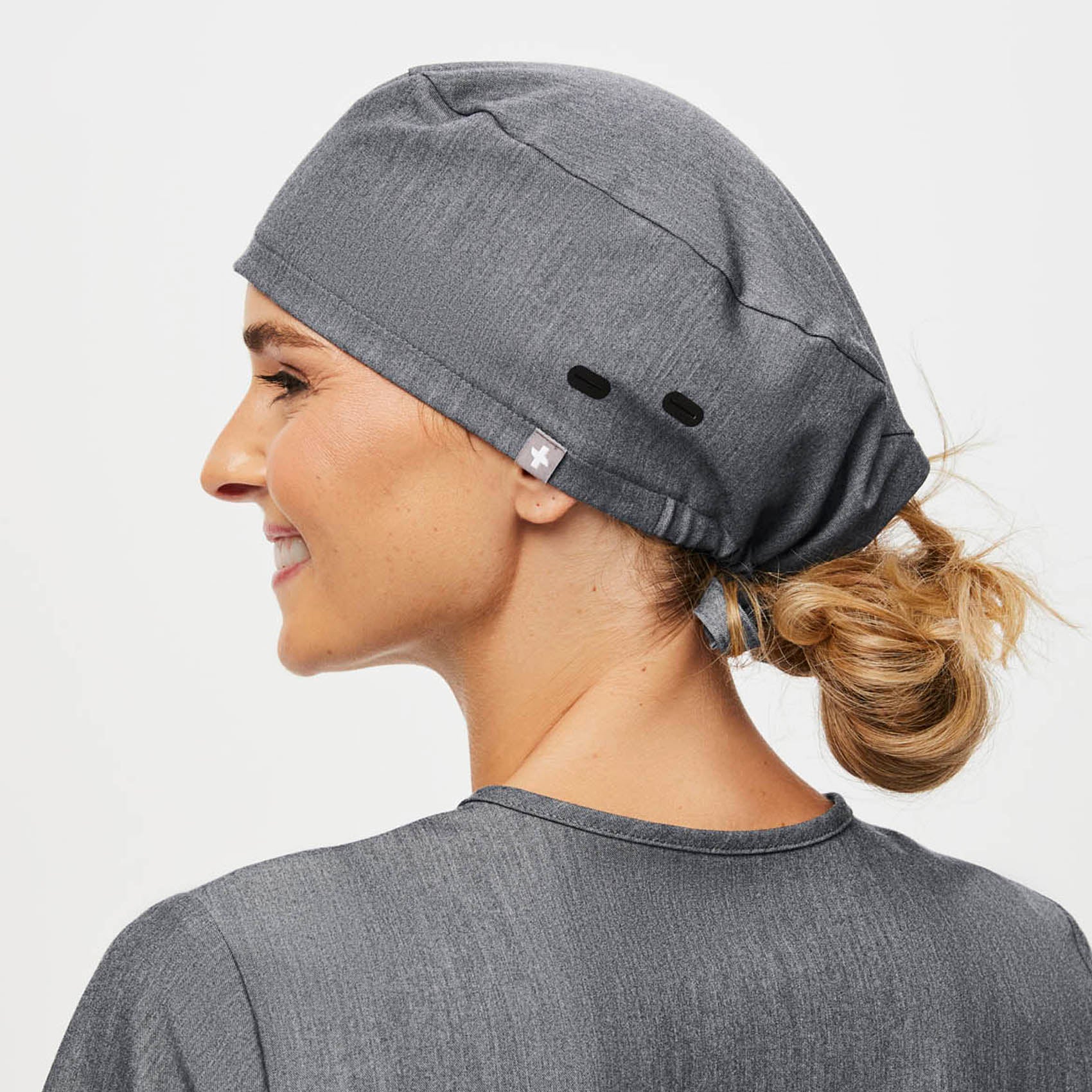 Graphite FIGS Scrub Cap With Buttonholes - Image 6