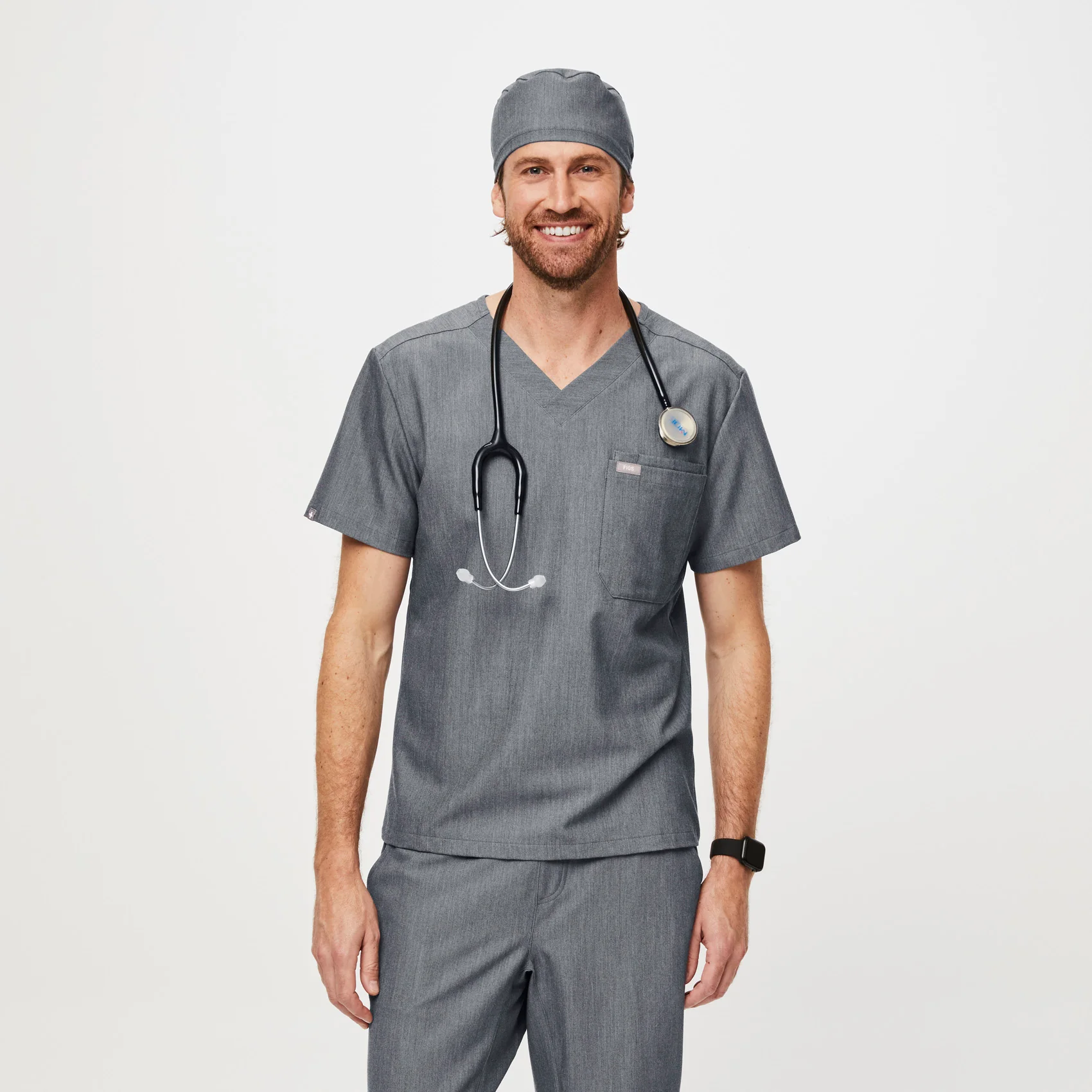Graphite FIGS Scrub Cap With Buttonholes - Image 8