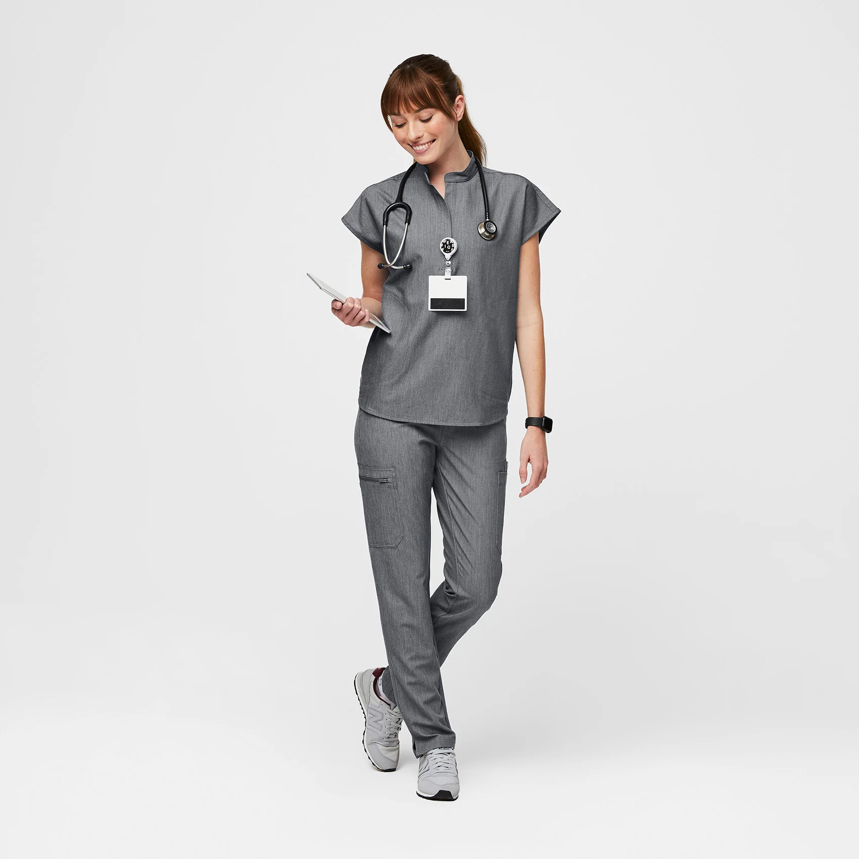Women's Graphite Rafaela™ - Oversized Scrub Top - Image 6