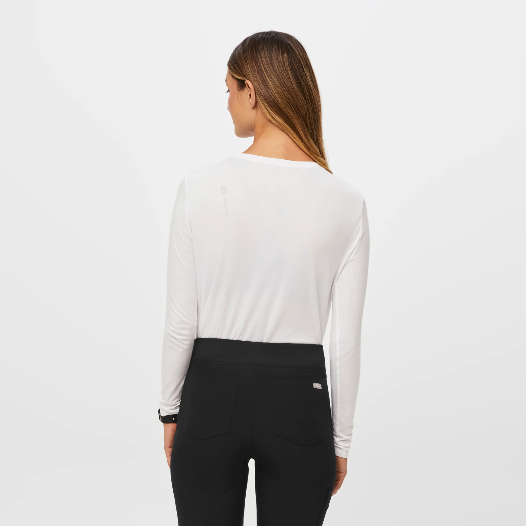 Women's White Supersoft - Long-Sleeve Underscrub - Image 4
